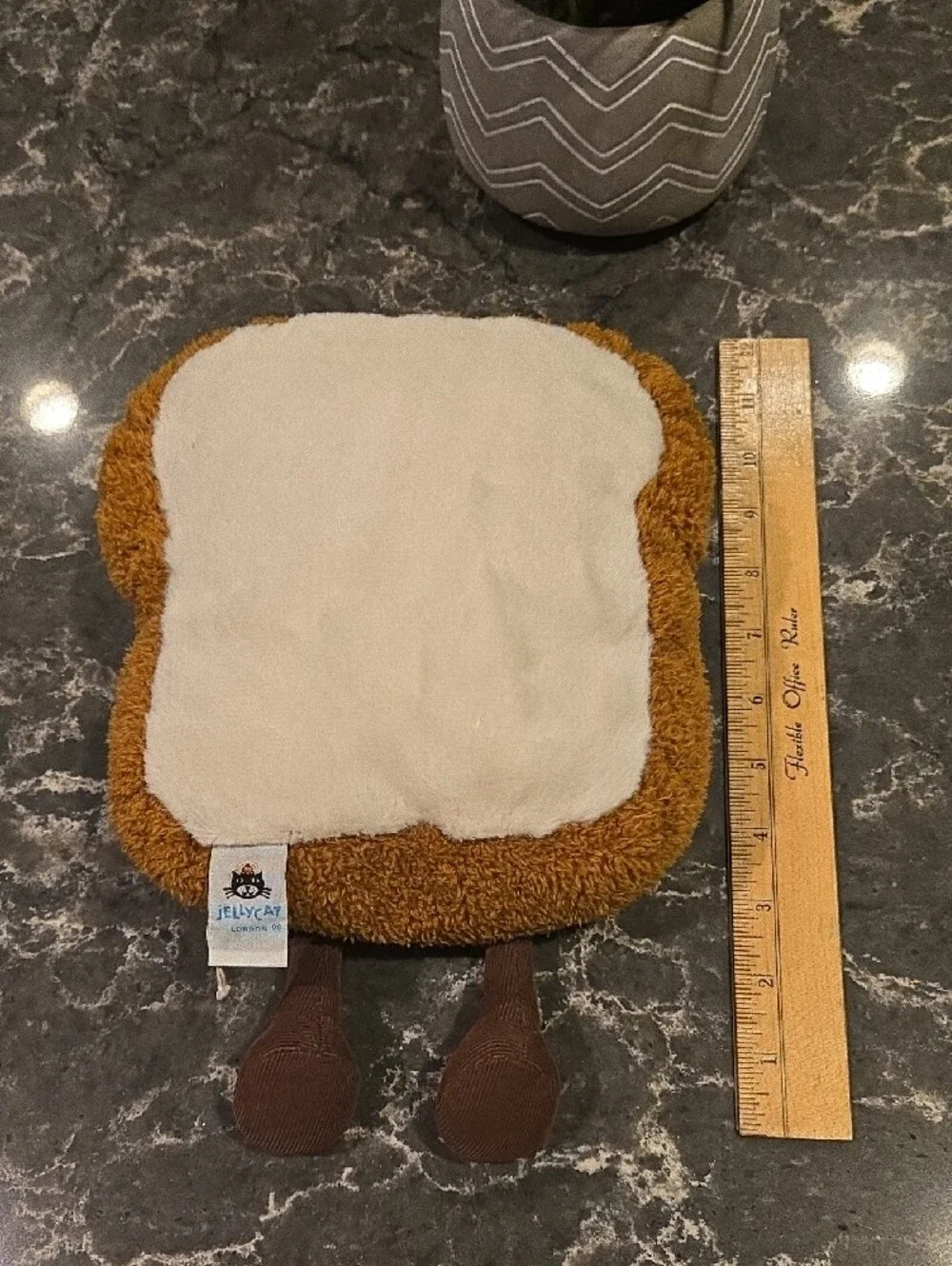 Jellycat Toast Plush Pillow in Cream and Brown